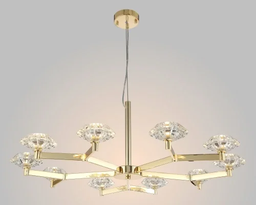 Люстра подвесная REBECA SP10 GOLD Crystal Lux прозрачная на 10 ламп, основание золотое в стиле современный  фото 2